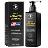 Psalmonica Root Activator Shampoo bottle front highlighting herbal formula for scalp health.