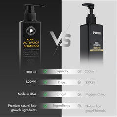 Psalmonica Root Activator Shampoo label details emphasize natural ingredients and daily use.