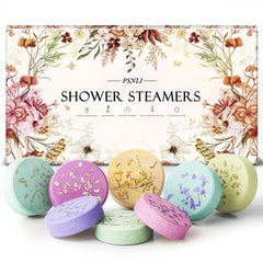 Psnli lavender shower steamer packaging evokes calming aromatherapy.