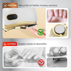Psycat electric nail clippers featuring a non-slip grip for steady use.