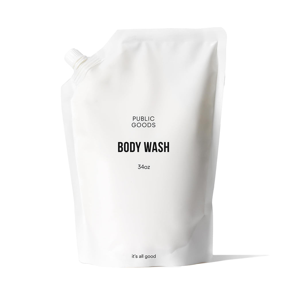 Public Goods Body Wash refill bottle ready for sustainable refills.