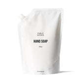 Public Goods Hand Soap bottle dispensing for quick, clean hands.