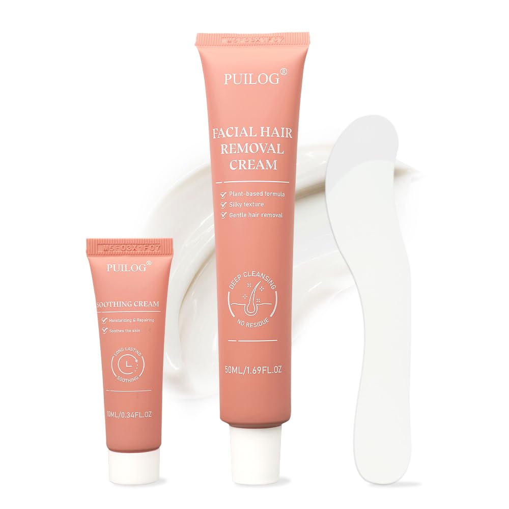 PUILOG facial-hair-removal-cream-kit packaging for easy at-home use.