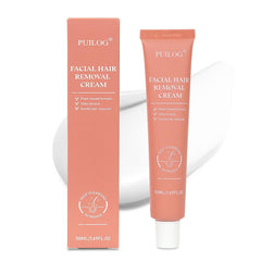 PUILOG facial hair removal cream packaging for easy at-home use.