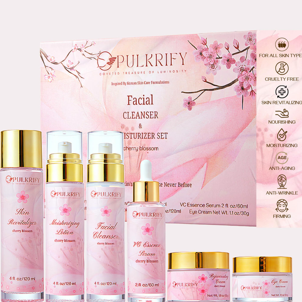 Pulkrify Cherry Blossom Facial Cleanser bottle for gentle daily cleansing