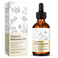PULLING OIL Cyperus Rotundus oil bottle ready for natural hair removal support.