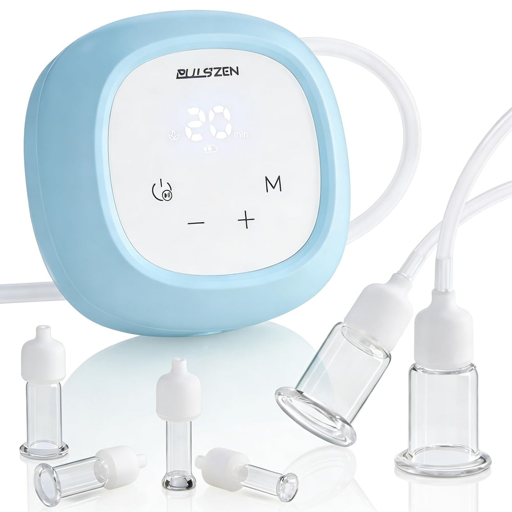 PulsZen electric facial cupping device for smooth gliding and refreshed skin.