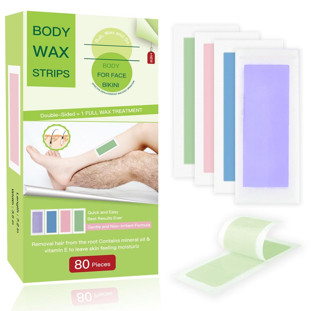 Pumei wax strips heated by rubbing for quick at-home use.