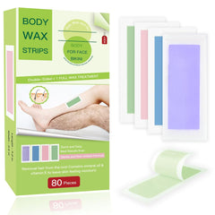 Pumei wax strips heated by rubbing for quick at-home use.