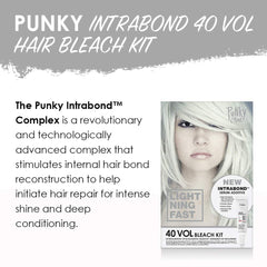 Punky Intrabond bleach powder 28 g delivers controlled lightening with minimal damage.