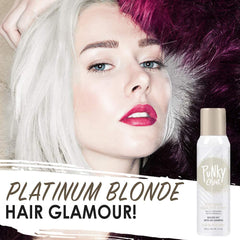 Punky platinum blonde spray on color drying within seconds.