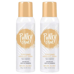 Punky temporary hair highlight spray bottle shows natural blonde wash-out color.