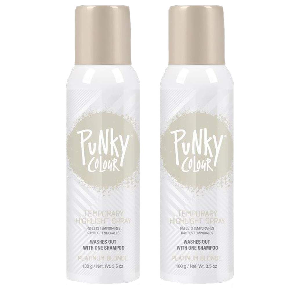 Punky temporary hair highlight spray bottle in platinum, quick-drying color for instant glam.