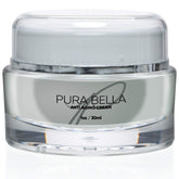 Pura Bella anti-aging cream bottle showcases premium packaging for daily skincare