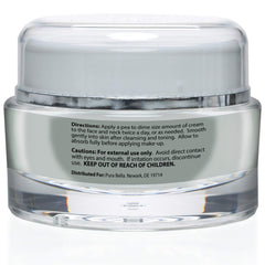 Pura Bella cream texture close-up highlights smooth, rich formula for daily use