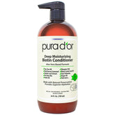 PURA D'OR Deep Moisturizing Conditioner bottle showing a hydrating formula for dry hair.
