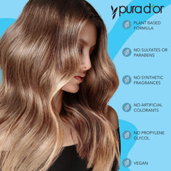 PURA D'OR Scalp Therapy Shampoo tea tree oil detail for soothing scalp relief.