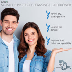 PURA D'OR cleansing conditioner applied to hair to ease detangling