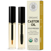 Pure Body Naturals castor oil eyelash tube front highlights organic, hexane-free nourishment for lashes.