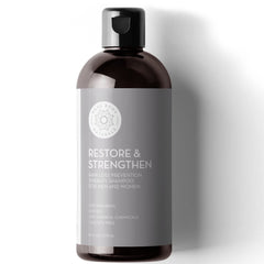 Pure Body Naturals Hair Loss Shampoo bottle showing the 16 oz size for thinning care.