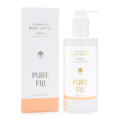 Pure Fiji Mango Hydrating Body Lotion bottle showcases tropical hydration for daily moisture.