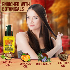 Frizz before smoothing with Pure Nature Lux Spa argan oil serum close-up.