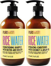 Pure Nature Lux Spa Rice Water Shampoo bottle front, sulfate-free formula for fine hair