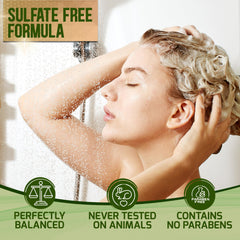 Pure Nature Lux Spa tea tree shampoo foamy lather closeup demonstrates gentle cleansing
