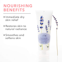 Close-up of creamy texture from 100% PURE Nourishing Body Cream for rich hydration