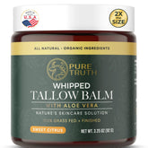 Pure Truth beef tallow skin jar showing rich texture for daily hydration