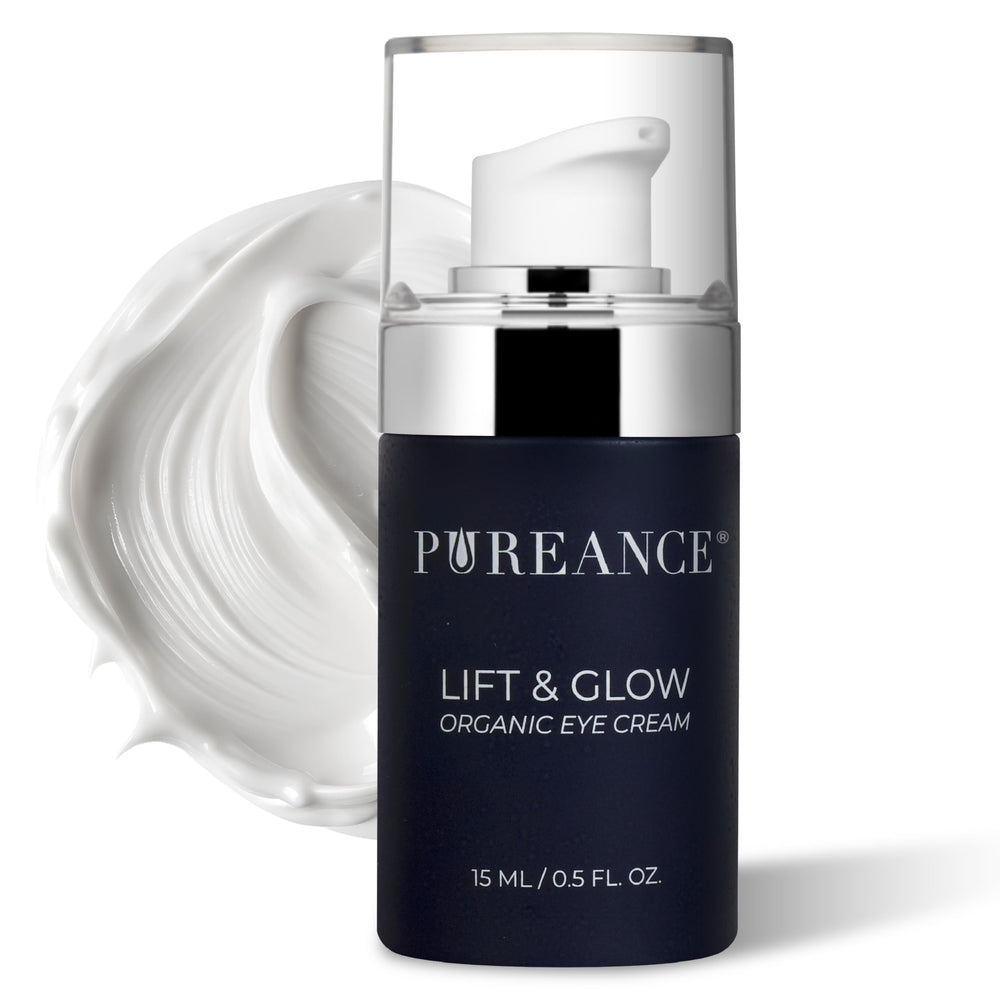 PUREANCE Lift and Glow eye cream jar for under eye care