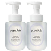 PUREBBLE Floral Purple hand wash bottle with luxurious foaming action for kitchens.