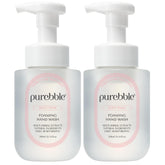 Purebble soft pink foaming hand wash bottle for hydrating cleansing.