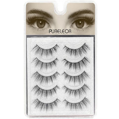 PURELEOR Natural Look 15mm cat-eye lashes close-up, lightweight and comfortable for daily wear.