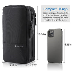 Purevave compact mens toiletry bag back compartment stores shaving kit and creams securely.