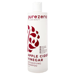 Purezero Apple Cider Vinegar Detox Shampoo bottle showing balanced scalp and clean hair routine.