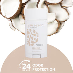 Purezero Coconut Deodorant ingredients blend label communicates gentle care