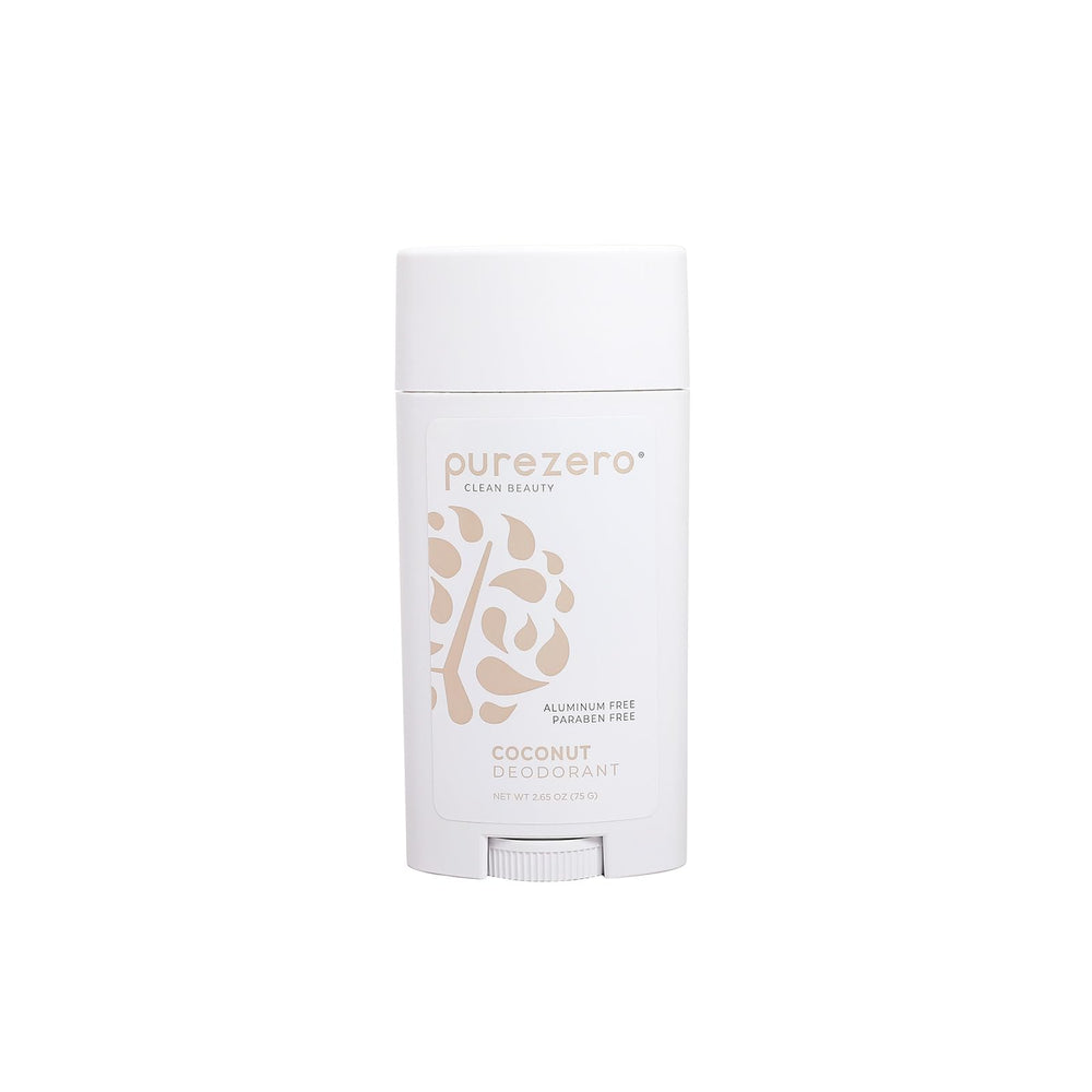 Purezero Coconut Deodorant packaging highlights sustainable materials for daily use