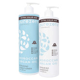 Purezero Moroccan Argan Oil Shampoo bottle for repair and shine.