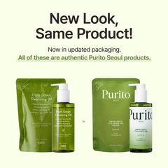 Purito cleansing oil applied on face and eyes for makeup removal