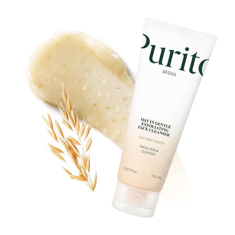 Purito oat exfoliating facial polish cleanser bottle for daily hydration