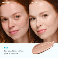 Swatch on skin reveals radiant dewy glow from Purlisse BB cream.