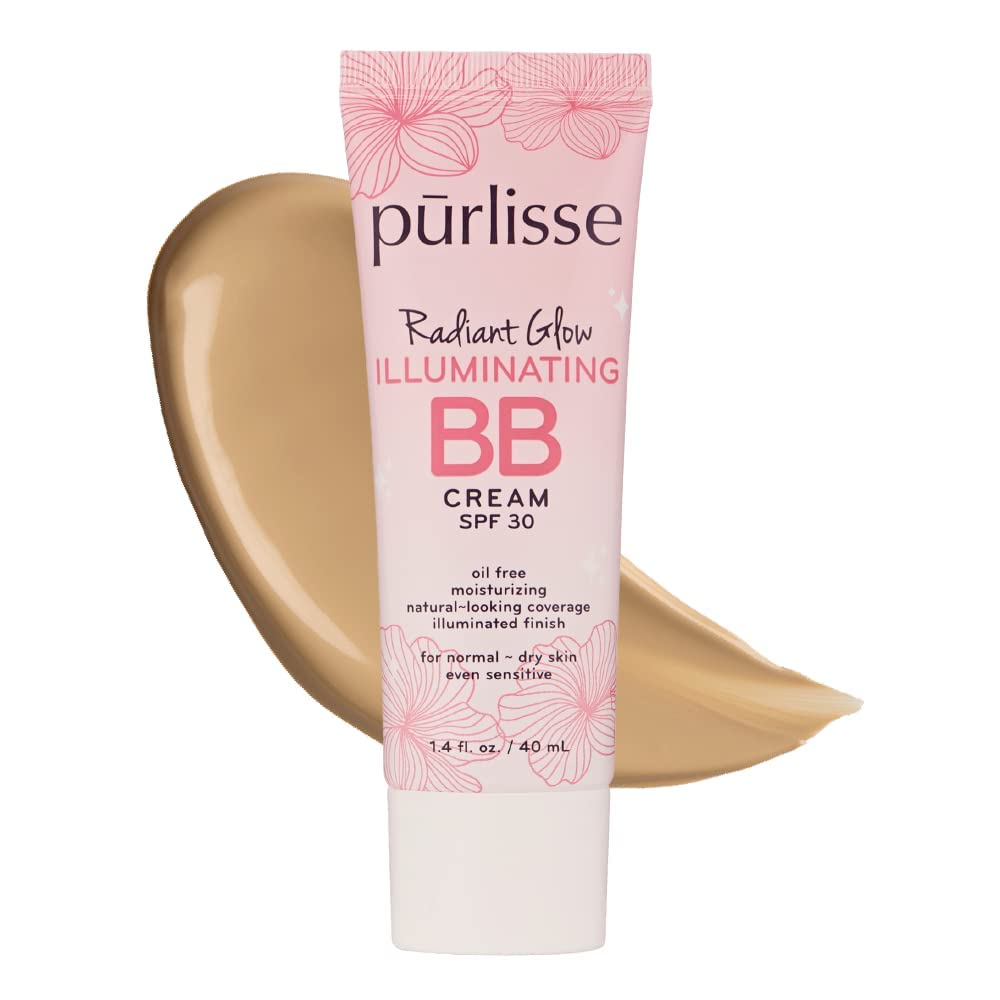 Pūrlisse Radiant Glow BB Cream dans son flacon, finition lumineuse et hydratante.