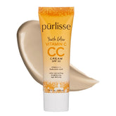 purlisse Youth Glow CC Cream SPF 50 bottle pump delivers buildable radiance and coverage.