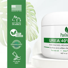 PurOrganica Urea 40% Foot Cream texture close-up.