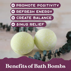 Purple Canyon eucalyptus bath bombs gift set arranged for gifting and self-care