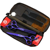 Purple Dragon 5.5-inch hair cutting shear close-up for clean, precise cuts.