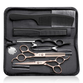 PURPLEBIRD hair cutting scissors kit in gold 6-8 inch for precise home styling