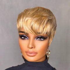 PurpleSexy Pixie Cut wig side view shows layered texture for versatile wear.