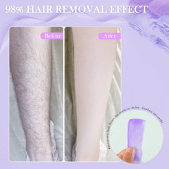 Purplesky stripless wax in action for clean removal without cloth strips.